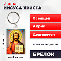 Освященная икона на брелке "Господь Вседержитель Иисус Христос"